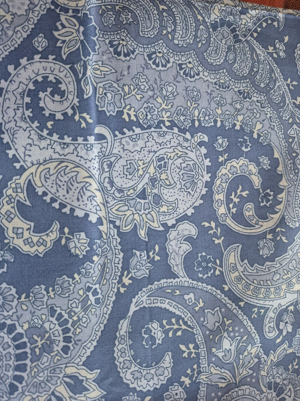Blue Paisley Cotton Fabric 1 5/8 Yards 36” Wide Quilting Sewing Crafts